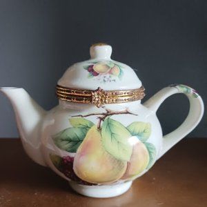 Formalities by Baum Bros Miniature Vintage Gold Trimed Floral Teapot